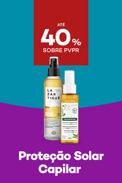 Produtos de Proteção Solar Capilar com destaque promocional de até 40% sobre preço de Venda ao Público Recomendado